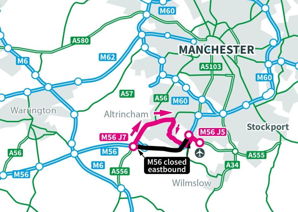 Airport journeys reminder for M56 drivers